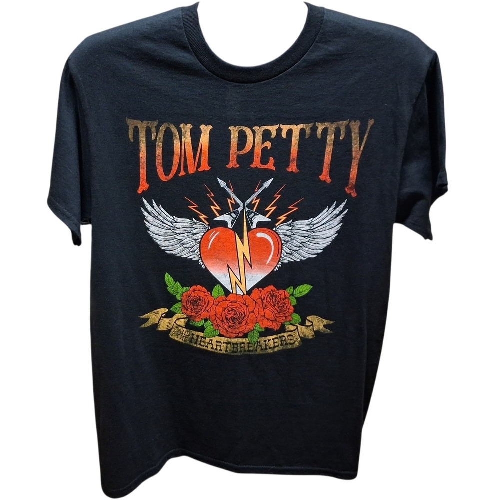 Hybrid Tom Petty T-Shirt Mens M Black Excellent Graphic Band Tee Heartbreakers